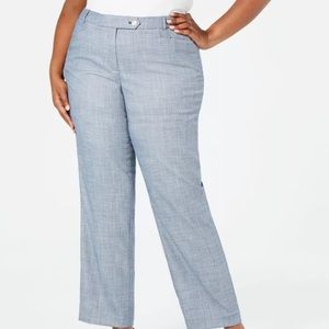 CALVIN KLEIN Womens Blue Pocketed Zippered Pants